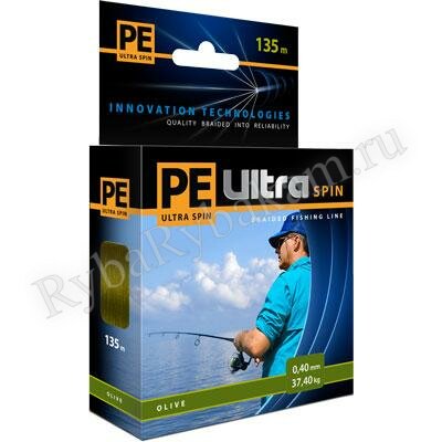 Шнур Aqua Pe Ultra Spin 135м*0.18мм темно-зеленый