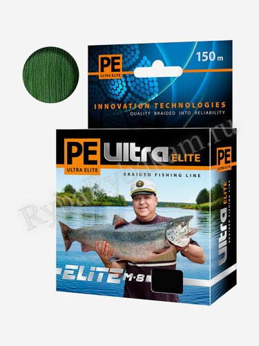 Шнур Aqua PE Ultra ELITE M-8 темно-зеленая 0,12mm 150m