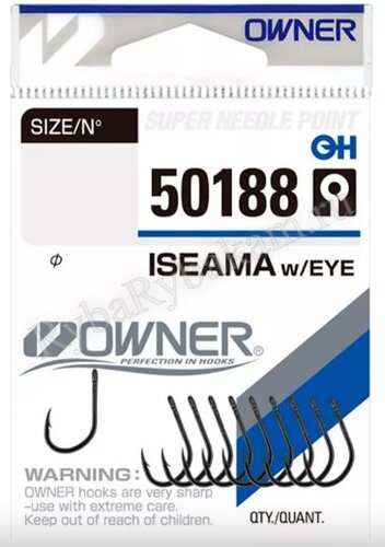 Крючок Owner 50188 Iseama №02 черный хром 5шт