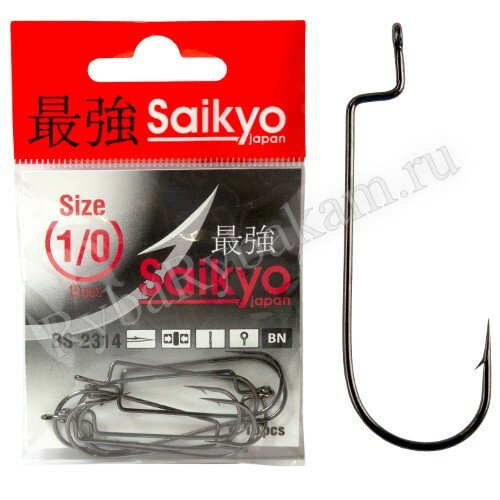 Крючок Saikyo BS-2314 "Offset Worm" №3/0 10шт