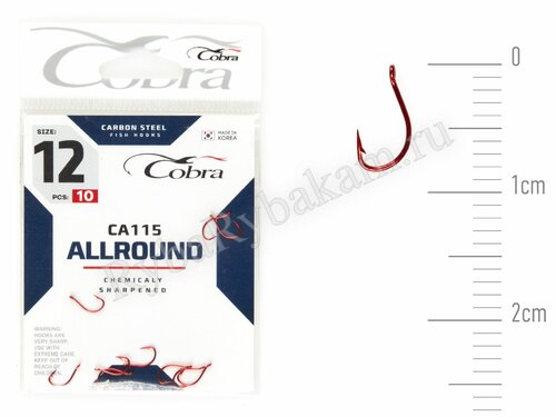 Крючки Cobra CAPITAL сер. CA115 размер 012 (10 шт)