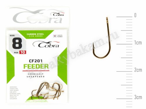 Крючки Cobra FEEDER CLASSIC сер. CF201 размер 008 (10 шт)