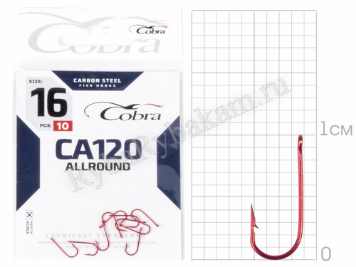 Крючки Cobra MIRAGE сер. CA120 размер 016 (10 шт)