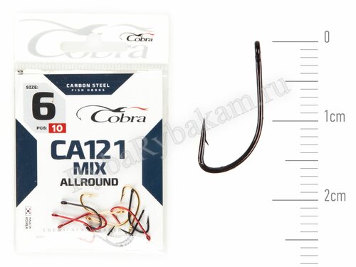 Крючки Cobra MIX сер. CA121MIX размер 006 (10 шт)