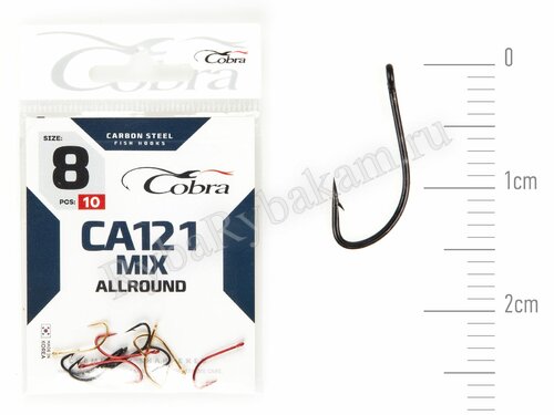 Крючки Cobra MIX сер. CA121MIX размер 008 (10 шт)