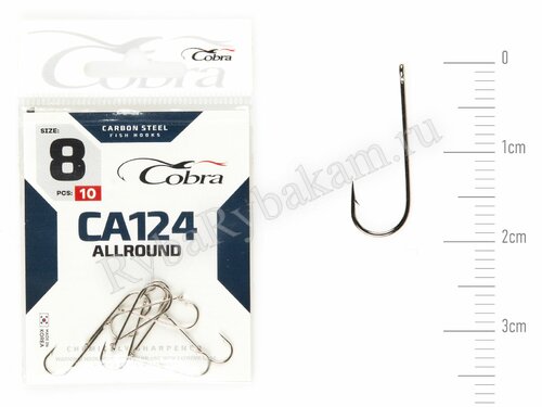 Крючки Cobra ROUND сер. CA124 размер 008 (10 шт)