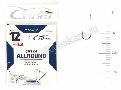 Крючки Cobra ROUND сер. CA124 размер 012 (10 шт)