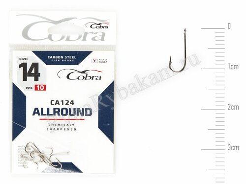 Крючки Cobra ROUND сер. CA124 размер 014 (10 шт)