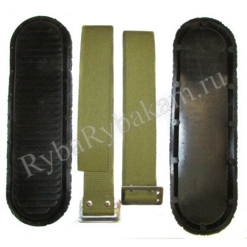 Комплект к лыжам Маяк, носковый ремень, брезент, зеленый/хаки