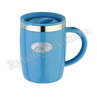 Термокружка Biostal NE-400A голубая с крышкой объем 400 мл