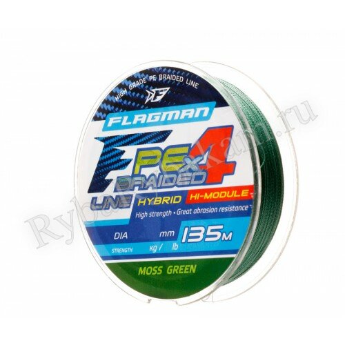 Шнур Flagman PE Hybrid F4 135 м MossGreen 0.12 мм 6.4 кг 14lb