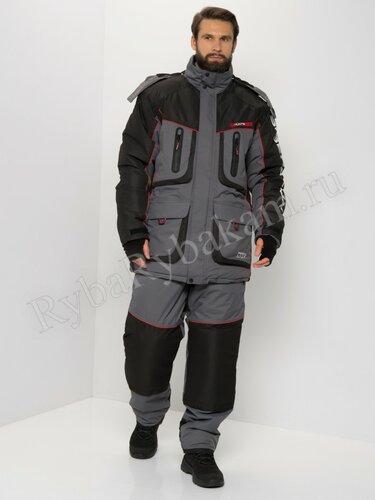 Костюм Huntsman Siberia LUX Серый/Черный ткань Breathable Р-р 52-54 Рост 182-188