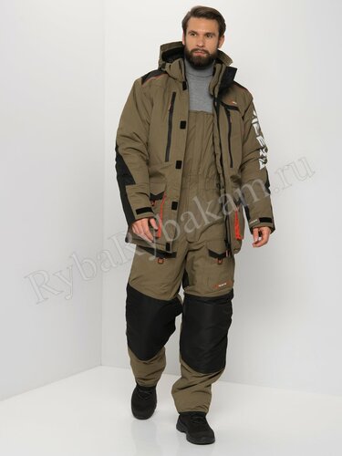 Костюм Huntsman Siberia Хаки/Черный ткань Breathable Р-р 52-54 Рост 182-188