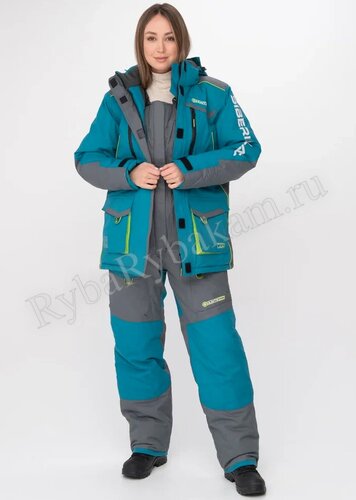 Костюм Huntsman женский Siberia Lady Бирюза/Серый тк. Breathable Р-р 48-50 Рост: 170-176
