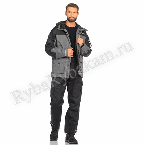 Костюм Huntsman д/с Юкон цв. Серый/Черный тк. Breathable (Р-р: 44-46, Рост: 170-176)