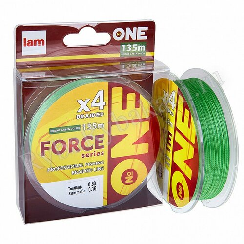 Шнур IAM №ONE FORCE Х4-135 Светло-зелёный d0.12