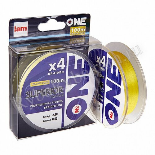 Шнур IAM №ONE SUPERIOR Х4-100 Жёлтый d0.20