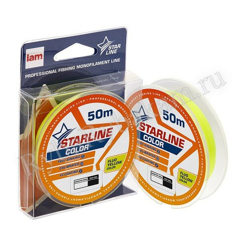Леска IAM STARLINE 50m Флуоресцентный Жёлтый d0.181