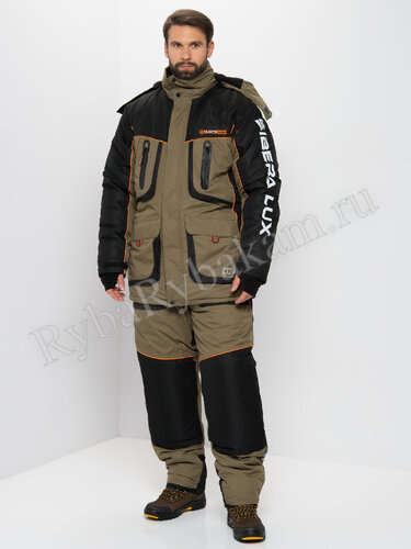 Костюм Huntsman Siberia LUX Хаки/Черный тк. Breathable Р-р: 44-46, Рост: 182-188