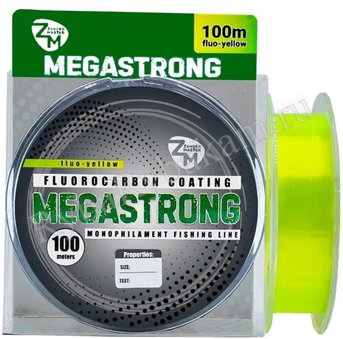 Леска ZanderMaster "MEGASTRONG" 100m, 0.203мм х 6.4кг жёлтая флуоресцентная