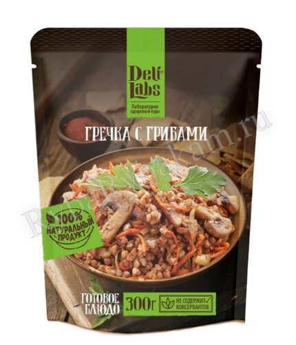 Готовое блюдо DeliLabs "Гречка с грибами" 300 гр