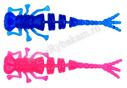Мягкая приманка Brown Perch Kurva mix Синий сапфир/Пурпурный 50мм 0,7гр 12 шт