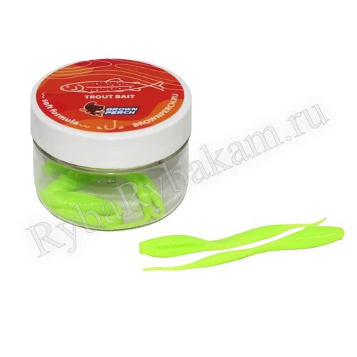 Мягкая приманка Brown Perch Sexy worms Кислотно яблочный 71мм 1гр 10 шт