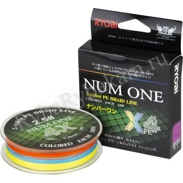 Шнур Ryobi NUM ONE PE4X-100M 0.8#/0,140 mm Multi Colour