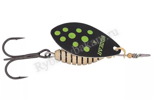 Блесна SIBBEAR Meteoro №1 50 мм 6.5 гр Black with Shartreuse Dots