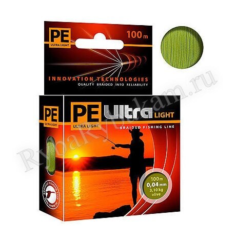 Шнур Aqua Pe Ultra Light 135м* 0.04мм оливковый