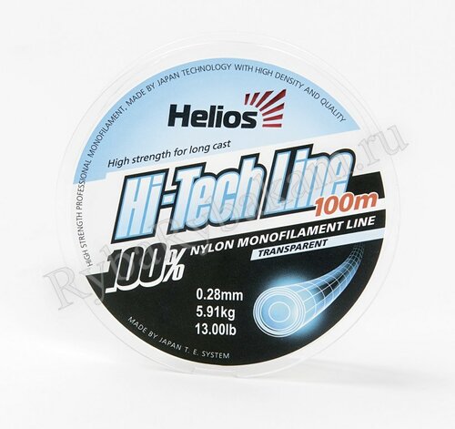 Леска Helios Hi-tech Line Nylon Transparent 0,18mm/100 (HS-NG 18/100 )
