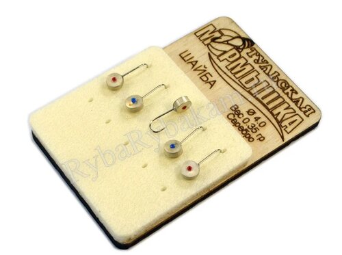 Мормышка Тульская вольфрамовая "Шайба" 4.0, цвет серебро, 5шт