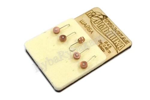 Мормышка Тульская вольфрамовая "Шайба" 4.5, цвет медь, кол-во 5шт