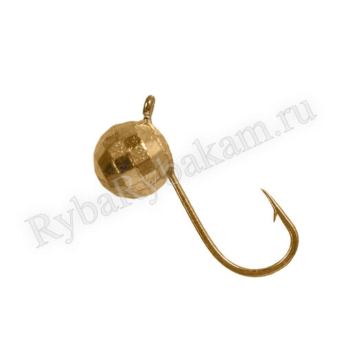 Мормышка вольфрамовая TAKEDO дискошар Wolf Pro Flicker d 2,5 мм 0.1 гр золото 10 шт